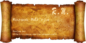 Rozsos Mária névjegykártya